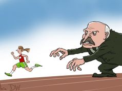 Бегство Кристины Тимановской. Рис. С.Елкина: dw.com
