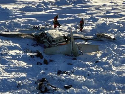 Место крушения самолета на западе Аляски. 7 февраля 2025. Фото: U.S. Coast Guard